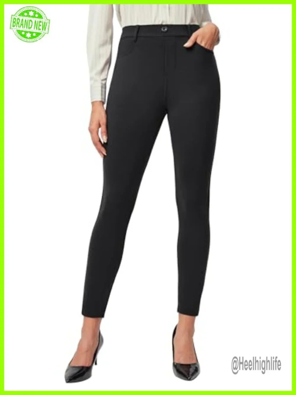 Stretchy Work Pants for Women Pull on Dress Pants High Waisted Business Casual